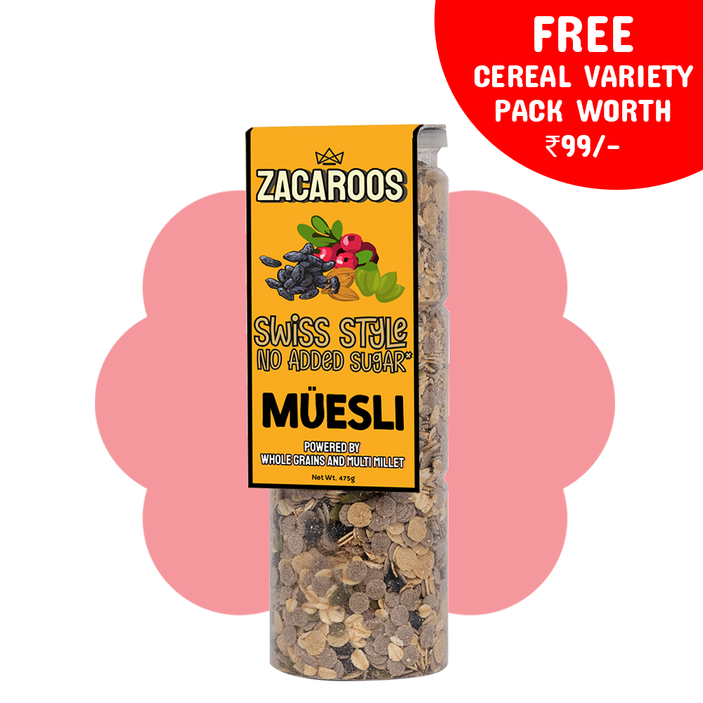 Swiss Style No Added Sugar Muesli | Powered by Millets