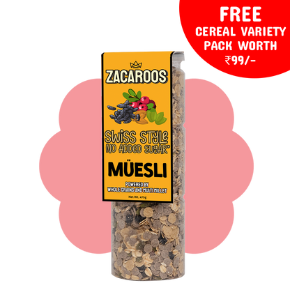 Swiss Style No Added Sugar Muesli | Powered by Millets